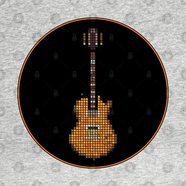 Tiled Rock Battle Gibbons Le Spaul Guitar in a Black Circle by gkillerb